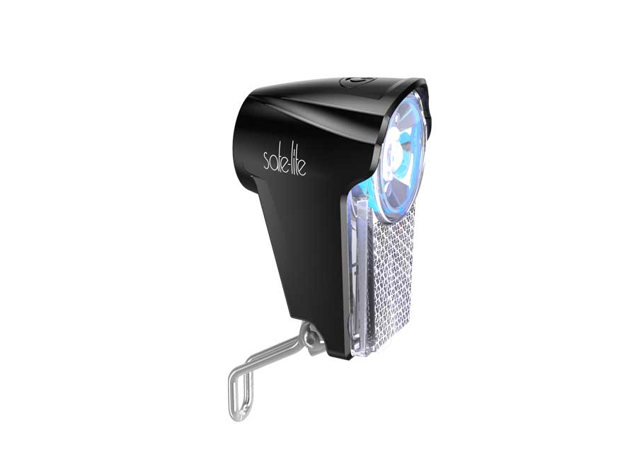 Sate-Lite bicycle headlight with AA battery, crystal-lite tech and built-in reflector
